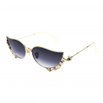 Vivienne Westwood Dekoratiivne P&auml;rli Disain Metallist Ebakorrap&auml;rase Kujuga P&auml;ikeseprillid Unisex P&auml;ikeseprillid Kuldne VW5096-1-400 61,Gold