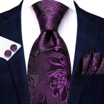 Hi-Tie Uudne Lilleline Lilla Meeste Elegantne Lipser&auml;tt Mansetin&ouml;&ouml;bid Smokingi jaoks Moodne Klassikaline Siidist Luksuslik Lips Mehele blue