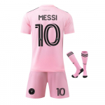 Miami Messi Laste spordivarustus Pol&uuml;ester Roosa Jalgpalli treeningriided Noorte aktiivriiete komplekt 120-130 CM must