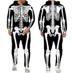 Halloween Cosplay Skeleton Splanchna 3D All Over Print T&otilde;mblukuga dressid Meeste kapuutsiga p&uuml;ksid 2 tk Komplekt T&auml;navar&otilde;ivaste kost&uuml;&uuml;mid 6XL gray