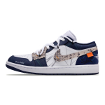 Jordan Air Jordan 1 libisemiskindel, kulumiskindel, kerge madal top vana stiili korvpallijalatsid Meeste Valge Sinine 553558-141(Team359-) 41