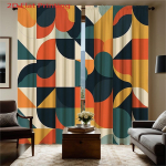 Abstraktne Geomeetriline Kardin Moodne Kunst Aknakardinad Kaasaegne Disain Kodu Dekoor Kesk-sajandi Teema Elutuba 53x116CM-2PC