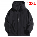 10XL 12XL Suures suuruses tuulepluus Meeste veekindel jope &uuml;hev&auml;rviline must tuulepluus Mantlid meeste suures suuruses v&auml;lisriided 10XL must
