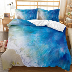 Rannakatte komplekt Suvine ookeani voodipesukomplekt Hawaii mere lained 3D-tr&uuml;kiga Merit&auml;ht Pol&uuml;ester tekikate Queen King EU single(135x200cm)