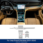 TPU Jeep Grand Cherokee 2021 2022 2023 2024 jaoks Kriimustuskindel Sisekile Keskpaneeli Navigatsioonipaneeli Kaitsekleebis. Type A left hand drive brown