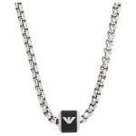 Emporio Armani Moodne roostevabast terasest kaelakee Meeste Must Must F p&otilde;hipakend-br&auml;ndi originaalkarp must