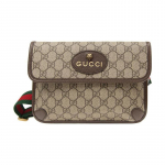 Gucci v&ouml;&ouml;kotid Neo Vintage seeria, kulunud kuumstantsitud logo, vana lilleline t&auml;isprindiga muster, tiigripea kaunistus, triibuline &otilde;larihm, l&otilde;uend kuld