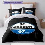 Paderborni logo Voodipesu Tekikomplekt Tekikate Padjap&uuml;&uuml;r Kodukaunistus S&uuml;nnip&auml;evakingitus (1 * tekikott + 2 * padjap&uuml;&uuml;ri, ilma s&uuml;damikuta) 135x200cm black