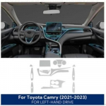 TPU kaitsekile Toyota Camry XV70 2022 salongi jaoks, kriimustusvastane, l&auml;bipaistev kleebis Set / Matte transparent / RHD must