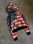 Ameerika vintage triibuline pullover-kapuutsiga dressipluus Y2 Street trendikas ni&scaron;idisainiga punane dressipluus S punane