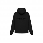 Fear of God Essentials S&uuml;gis SS22 L&otilde;tv Huppar Tagak&uuml;ljel Kirjaliku Logoga ja Fliisvoodriga Unisex Huppar Must FOG-SS22-334 XS