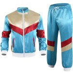 Meeste 80ndate treening&uuml;likond Vintage hiphop kost&uuml;&uuml;mid naistele Retro treeningjakk &uuml;likond Disko 90ndate kestad Kost&uuml;&uuml;mid peoks M multi