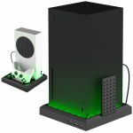 XBOX Series X / S Laadimise Jahutusventilaatori Alus RGB V&auml;rvilise Valgustusega Laadija Hoidik RGB Colorful Light black