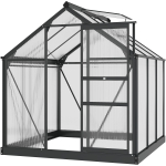 Pol&uuml;karbonaadist aiaklaas kasvuhoone 3,65 m&sup2; 190 x 192 x 201 cm UV-kindel tugevdatud vundamendi renn hall 482.6 x 487.68 x 510.54 cm
