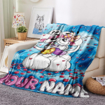 1 tk Kohandatud nimega Diddli mustriga flanelltekk Sobib k&otilde;ikideks aastaaegadeks Kodu kaunistamiseks Soojus ja mugavus Kingitused P&uuml;hadekingitus_xia 80cm x 120cm blue
