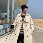 Kevad S&uuml;gis Meeste Trenchcoat Meeste Streetwear Tuulejakk Trenchcoat Mehed &Uuml;hev&auml;rviline &Auml;ri Vabaaja Lai L&otilde;ige Pikk &Uuml;ler&otilde;ivas M gray