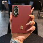Samsung Galaxy Z Fold 8 &uuml;mbris Luksuslik PU-nahast kate Mugav kroomitud kaitsev tagakaas &uuml;mbrisele Z Fold 8 Ultra jaoks Galaxy Z Fold 8 punane