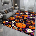 Halloweeni teemaline ala vaip &ndash; Pehme tr&uuml;kitud vaip elutuppa ja magamistuppa, Hirmutav lounge p&otilde;randamatt p&uuml;hadekodu sisustus 80cm x 160cm