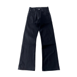 VibeStreet Ameerika Retro Nofaith Jaapanis Valmistatud Punase &Auml;&auml;risega Selvedge Puhtmust Toores Denim Bootcut Teksap&uuml;ksid Bootcut L&otilde;ige Boot P&uuml;ksid L must