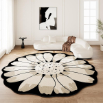 Prantsuse Retro elutoa kaunistusvaip Ebakorrap&auml;rane lillekujuline p&otilde;randamatt Kerge luksusvaibad magamistuppa Pestav libisemiskindel vaip 80x80CM beige