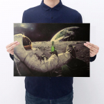J&otilde;upaberist plakatid /Kuu astronaudi&otilde;lu/ Seinakleebised Lastetoa kaunistused Vintage retro plakatid