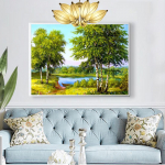 Huacani DIY teemantmaali maastiku ristpistemustrite komplektid tikkimiseks 25*35 cm