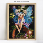 DIY teemantmaal T&auml;is&uuml;mmargune teemantmosaiiktikandid Ristpistega naiste kivipilt 20X30CM