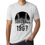 Meeste Vintage T-s&auml;rk Graafiline T-s&auml;rk Softball aastast 1967 Vintage valge XS anti-flash valge v&auml;rv
