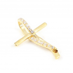 Les Tr&eacute;sors De Lily [B7589] &ndash; valge kullaga kaetud  Tenderness Cross  ripats kuld