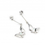 Les Tr&eacute;sors De Lily [F6056] - H&otilde;bedased k&otilde;rvar&otilde;ngad  Opal Goddess  liblikas H&otilde;bevalge (roodiumiga kaetud) - 10x30 mm valge