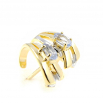 Altesse [G6929] - Poolr&otilde;ngastega k&otilde;rvar&otilde;ngad kullatud 'C&acirc;lin' 2 tooni sinine topaas sinine