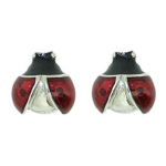 Les Tr&eacute;sors De Lily [G9030] - H&otilde;bedane BO 'Coccinelle' Punane Must H&otilde;be (roodiumiga kaetud) - 5x6 mm punane