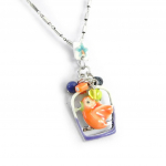 Les Tr&eacute;sors De Lily [H3517] - Collier Cr&eacute;ateur 'Rossignol' orange violet oranž