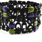 NOA [I2163] - Bracelet Cr&eacute;ateur 'Sissi' vert violet noir lilla