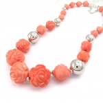 Les Tr&eacute;sors De Lily [J9143] - Collier cr&eacute;ateur 'Rosa Romantica' orange oranž