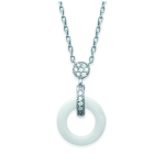 Les Tr&eacute;sors De Lily [L3903] - h&otilde;bedane kaelakee  Sissi  valge h&otilde;be (roodiumiga kaetud) - 12 mm valge