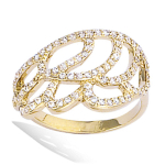 Bague plaqu&eacute; or 'Les Ailes d'Ange' blanc dor&eacute; - 14 mm 54 kuld