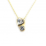 Les Tr&eacute;sors De Lily [M0923] - Collier Plaqu&eacute;-Or 'Love' blanc valge