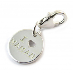 Altesse [N3259] - Pendentif charm argent 'Je t'Aime Maman' argent&eacute; h&otilde;be