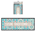 Les Tr&eacute;sors De Lily [Q2180] - Tapis de cuisine 'Cuisine Traditionnelle' turquoise - 130x45 cm t&uuml;rkiissinine