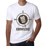 Meeste vintage T-s&auml;rk Graafiline T-s&auml;rk No Wrong Way Knowledge White XS valge