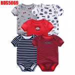 Vasts&uuml;ndinud poisi t&uuml;druku riided Kiddiezoom puuvillane O-kaelusega l&uuml;hikeste varrukatega beebide bodid ja kombinesoonid riided 6M