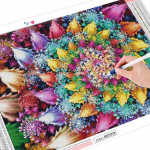 5D teemantmaal, t&auml;isringi puur, lilled teemanttikandid, ristpistes m&uuml;&uuml;k 20X30CM