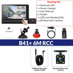 E-ACE autode DVR-id FHD 1080P Dash Cam 4,0 tolli IPS-ekraaniga 3 kaamerat Objektiiv &Ouml;&ouml;n&auml;gemine Automaatne videosalvesti koos tahavaatekaameraga No Card hall v&auml;rv