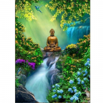 T&auml;ielik 5D-teemantmaal Buddha kuju Teemanttikandid T&auml;ielik ristpistes Kodukaunistus K&auml;sitsi valmistatud kingitus 20x30cm