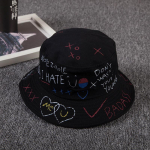 Moodne Harajuku &auml;mbrim&uuml;ts &otilde;ues kalap&uuml;&uuml;k hip-hop Cap Fisherman Bob graffiti m&uuml;ts meestele, naistele valge
