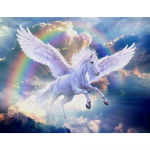 Teemanttikandid Valge Pegasus t&auml;isruudu/&uuml;mmargune uus saabumine 3D DIY Teemantmaal selge taevas Pilt kivist seinakunstist Full Round (20X30CM)