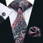 Uus mood meeste aksessuaaride siidist lipsu komplekt Kaelalips Tasku kandiline mansetin&ouml;&ouml;pide komplekt N-0344