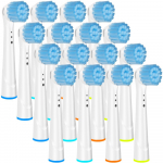 Tundlikud pehmed asendusharjapead Oral B hambaharjapeade jaoks, mis &uuml;hilduvad Oral B elektrilise hambaharjaga 16Pcs Brush Heads
