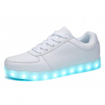 Moodsad LED-valgustid meestele Naiste spordijalatsid USB laadimine helendavad kingad Fluorestseerivad kingad 44 valge
